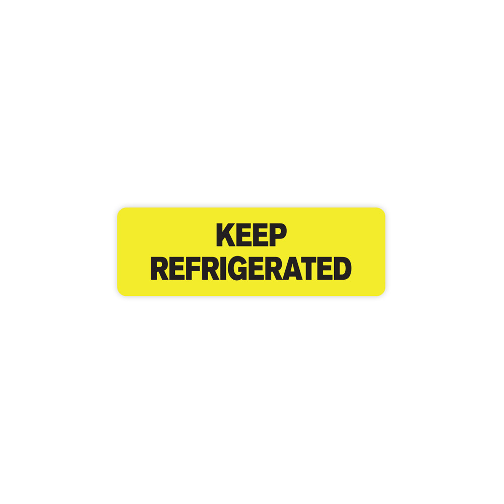 "Keep Refrigerated" Rectangular Paper Label 3" x 1" U.S. Plastic Corp.